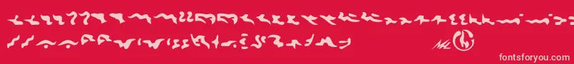 Tkon Font – Pink Fonts on Red Background