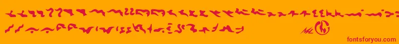 Fonte Tkon – fontes vermelhas em um fundo laranja