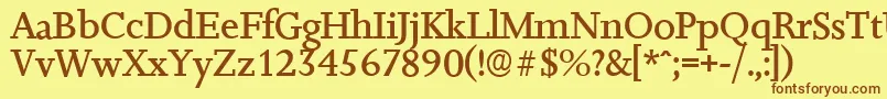 JessicaserialMediumRegular Font – Brown Fonts on Yellow Background
