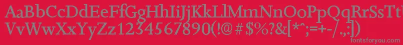 フォントJessicaserialMediumRegular – 赤い背景に灰色の文字