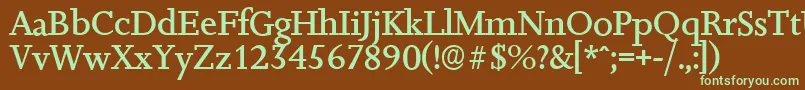 JessicaserialMediumRegular Font – Green Fonts on Brown Background