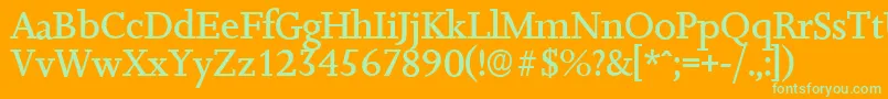 JessicaserialMediumRegular Font – Green Fonts on Orange Background