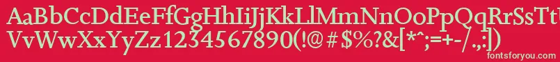 Шрифт JessicaserialMediumRegular – зелёные шрифты на красном фоне