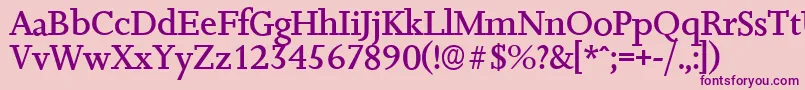 JessicaserialMediumRegular Font – Purple Fonts on Pink Background