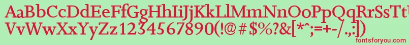 JessicaserialMediumRegular Font – Red Fonts on Green Background