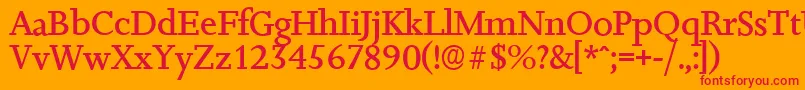 JessicaserialMediumRegular Font – Red Fonts on Orange Background