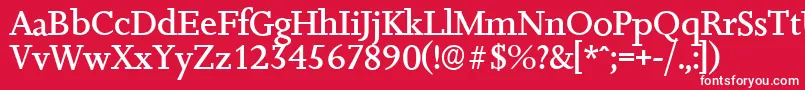 フォントJessicaserialMediumRegular – 赤い背景に白い文字