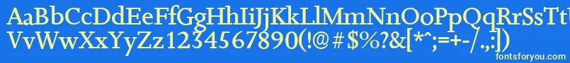 JessicaserialMediumRegular Font – Yellow Fonts on Blue Background