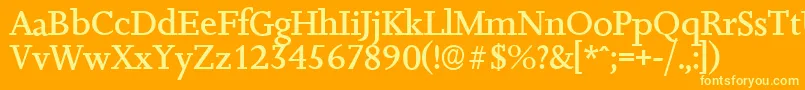JessicaserialMediumRegular Font – Yellow Fonts on Orange Background