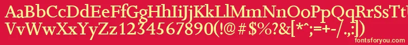 JessicaserialMediumRegular Font – Yellow Fonts on Red Background