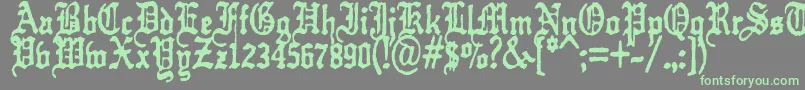 Więcej informacji o czcionce KrautTypefuck11 Czcionka KrautTypefuck11 – zielone czcionki na szarym tle