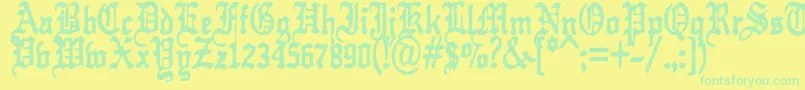 Шрифт KrautTypefuck11 – зелёные шрифты на жёлтом фоне