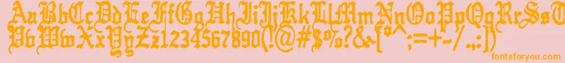 Czcionka KrautTypefuck11 – pomarańczowe czcionki na różowym tle
