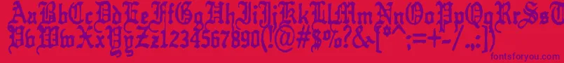KrautTypefuck11 Font – Purple Fonts on Red Background