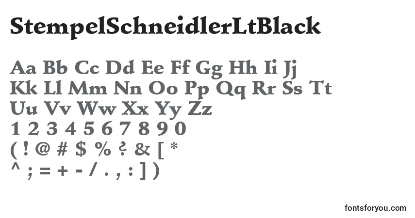 Czcionka StempelSchneidlerLtBlack – alfabet, cyfry, specjalne znaki