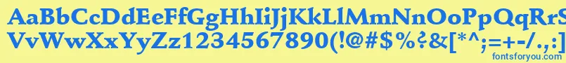 StempelSchneidlerLtBlack Font – Blue Fonts on Yellow Background