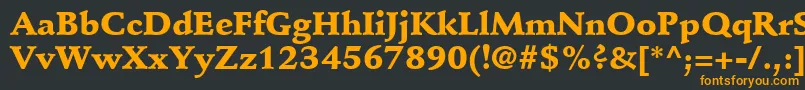 フォントStempelSchneidlerLtBlack – 黒い背景にオレンジの文字