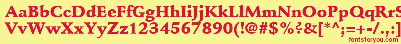 StempelSchneidlerLtBlack Font – Red Fonts on Yellow Background