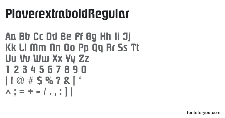 Czcionka PloverextraboldRegular – alfabet, cyfry, specjalne znaki