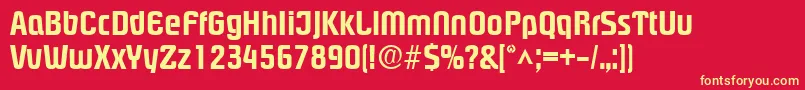 PloverextraboldRegular Font – Yellow Fonts on Red Background