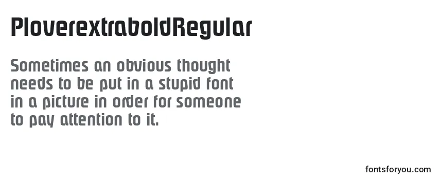 Review of the PloverextraboldRegular Font