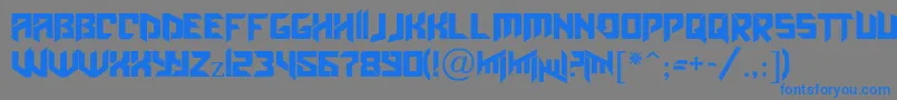 Obitaemostrov Font – Blue Fonts on Gray Background