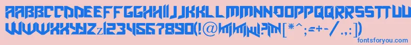 Obitaemostrov Font – Blue Fonts on Pink Background