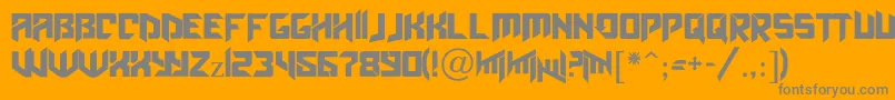 Obitaemostrov Font – Gray Fonts on Orange Background