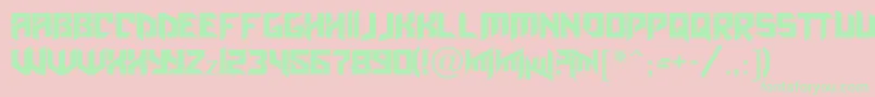 Obitaemostrov-Schriftart – Grüne Schriften auf rosa Hintergrund