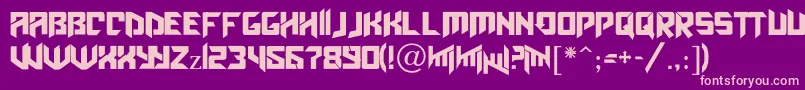 Obitaemostrov Font – Pink Fonts on Purple Background