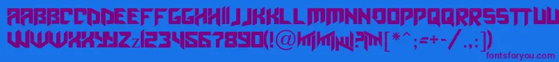 Obitaemostrov Font – Purple Fonts on Blue Background