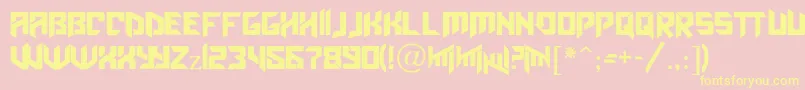 Obitaemostrov Font – Yellow Fonts on Pink Background