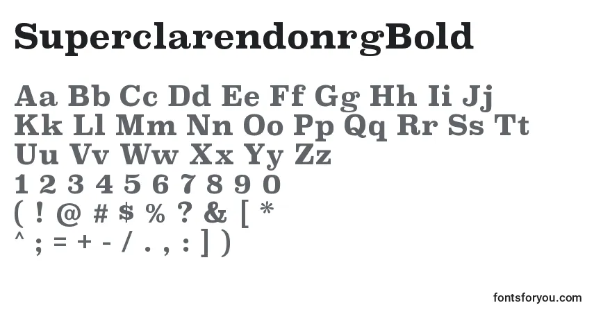 Czcionka SuperclarendonrgBold – alfabet, cyfry, specjalne znaki