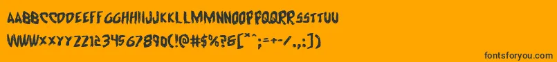 Cyrusexpand-Schriftart – Schwarze Schriften auf orangefarbenem Hintergrund
