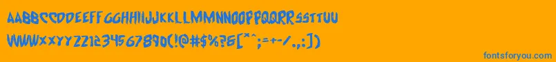フォントCyrusexpand – オレンジの背景に青い文字