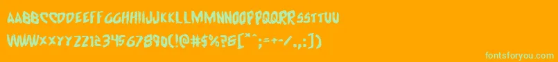 Cyrusexpand Font – Green Fonts on Orange Background