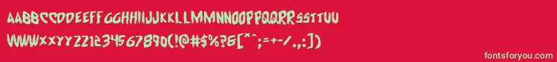 フォントCyrusexpand – 赤い背景に緑の文字