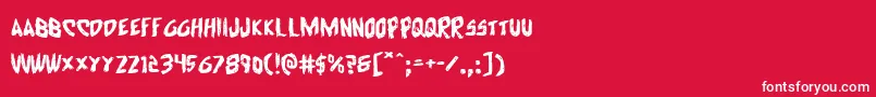 フォントCyrusexpand – 赤い背景に白い文字
