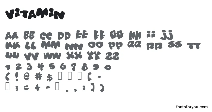 Шрифт Vitamin – алфавит, цифры, специальные символы