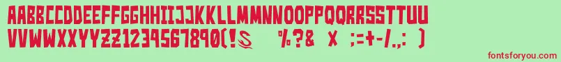 GomariceSimpleSlum Font – Red Fonts on Green Background