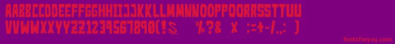 Fonte GomariceSimpleSlum – fontes vermelhas em um fundo violeta