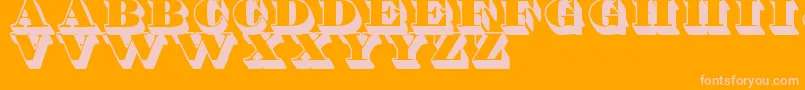 More about ShaddedTfb Font ShaddedTfb Font – Pink Fonts on Orange Background