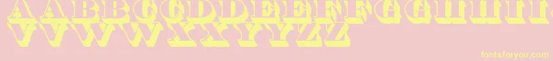 フォントShaddedTfb – 黄色のフォント、ピンクの背景