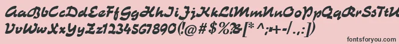 Catkurier-Schriftart – Schwarze Schriften auf rosa Hintergrund