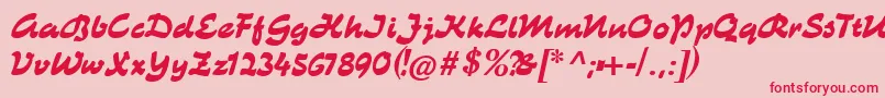 フォントCatkurier – ピンクの背景に赤い文字