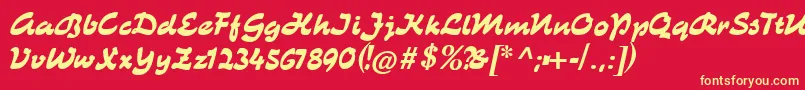 Catkurier Font – Yellow Fonts on Red Background
