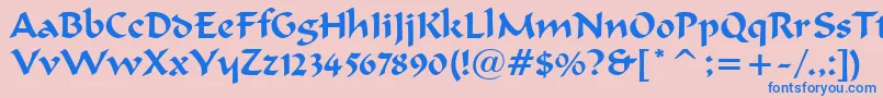 フォントFormalScript421Bt – ピンクの背景に青い文字