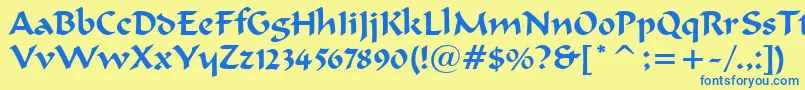 FormalScript421Bt Font – Blue Fonts on Yellow Background