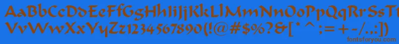 FormalScript421Bt Font – Brown Fonts on Blue Background