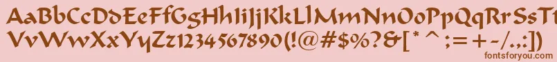 フォントFormalScript421Bt – ピンクの背景に茶色のフォント